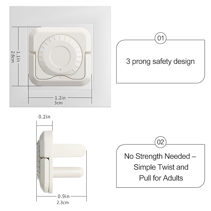 Outlet Cover Baby proofing -32 Pack Plug Covers for Electrical Outlets with Dual Safety Locks, Child Proof Outlet Covers Improved Baby proofing outlets-CubbioBaby