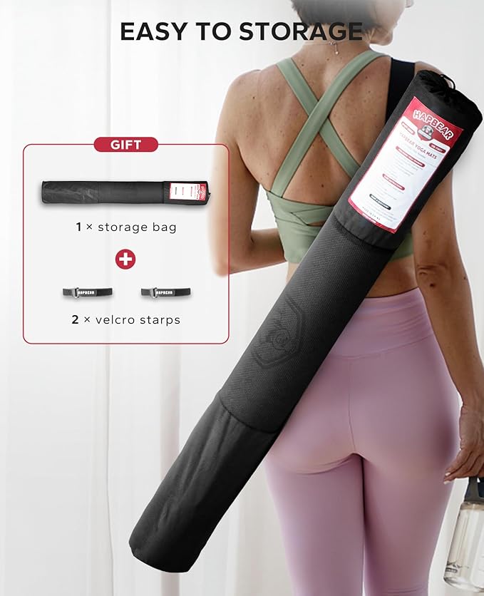 HAPBEAR Extra Large Yoga Mat - 72"x48"/78"x54", 1/4" & 1/3" Thick, Non-Slip, Durable, Eco-Friendly, Wide Exercise Mat for Home Workouts, Yoga, Pilates, Stretching, Meditation (Barefoot Exercise)-CubbioBaby