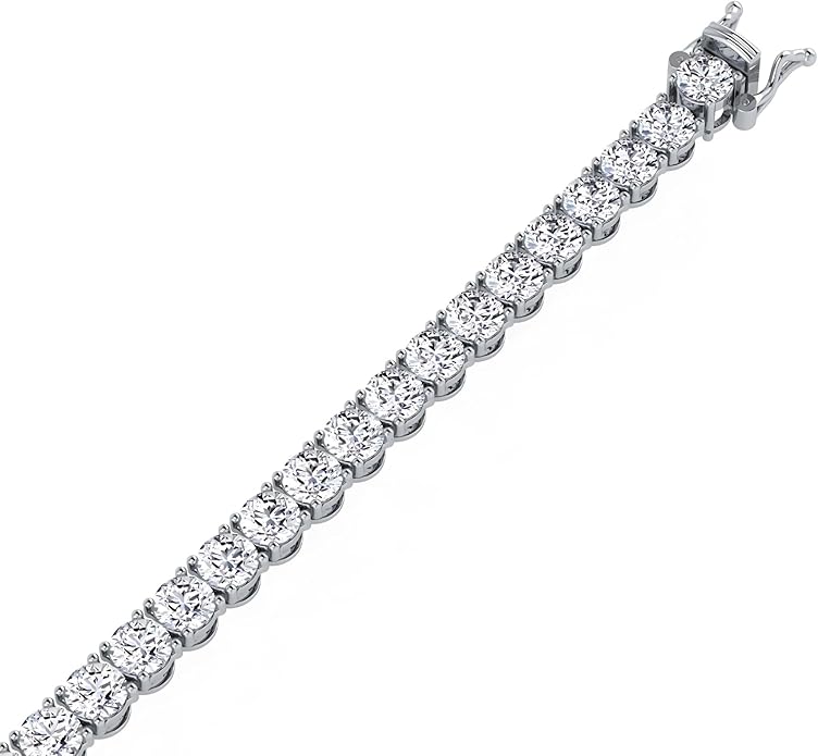 0.50-15 Carat Lab Grown Classic Diamond Tennis Bracelet 4 Prong Setting Luxury Collection (F-G Color, SI Clarity) Length- 7 Inch