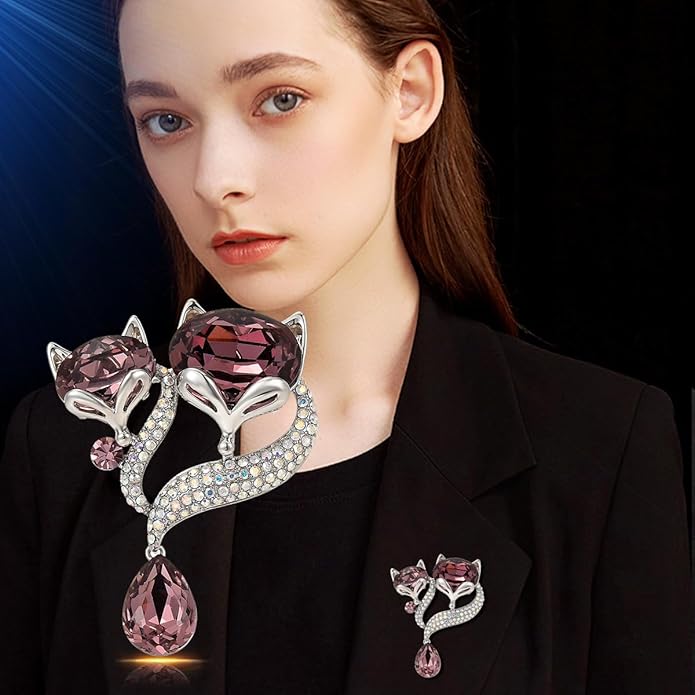 Animal Brooch for Women Girls 18k Gold Plated Animal Brooch Pin Rhinestone Animal Brooch Lapel Pin Jewelry Thanksgiving Day Birthday Wedding Gifts for Mom Wife