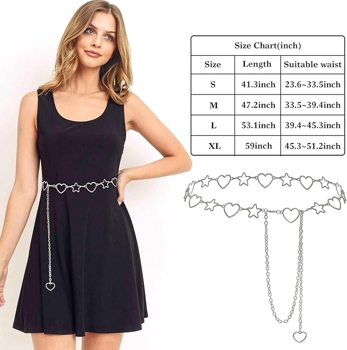 Waist Chain Belts Women Girls Metal Belly Link Adjustable Waist Belt for Jeans and Dress