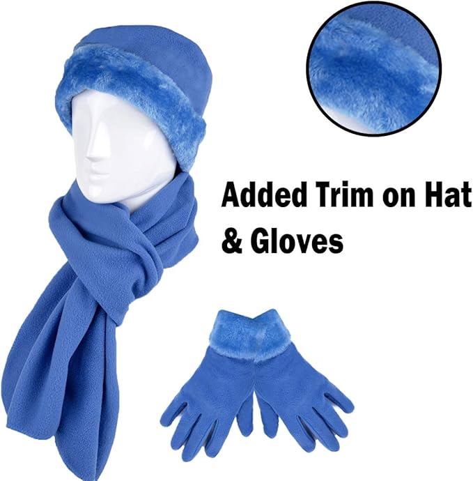 boxed-gifts Women's Warm Fleece Winter - Women's Hat and Glove Set + Hats Gloves Scarves for Women