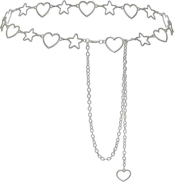 Waist Chain Belts Women Girls Metal Belly Link Adjustable Waist Belt for Jeans and Dress