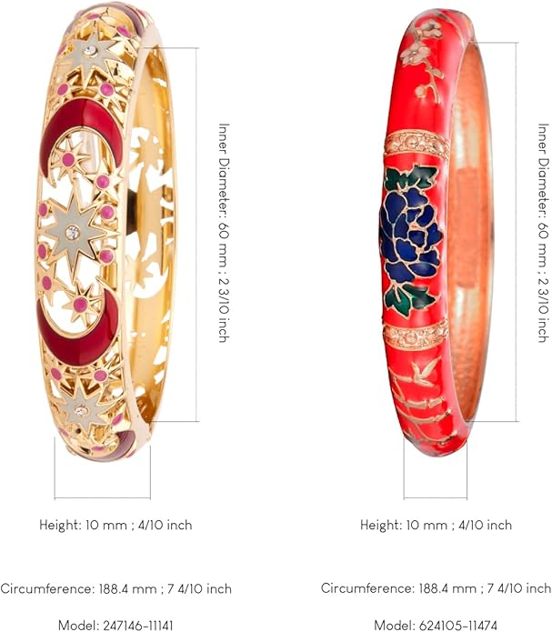 wynameleri Vintage Cloisonne Jewelry Gorgeous Rhinestone Handcrafted Bracelets Enamel Flower Bird Hinged Cuff Bangles Gifts 88A