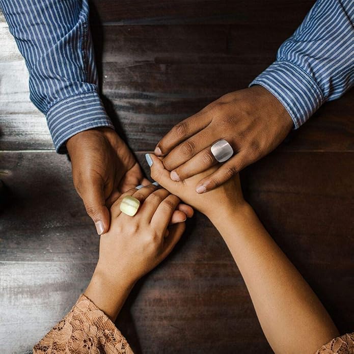 Gold and Silver Rings for Women, Chunky Signet Statement Rings Gold Plated Band Ring Wide Metal Square Rings Cocktail Costume Jewelry