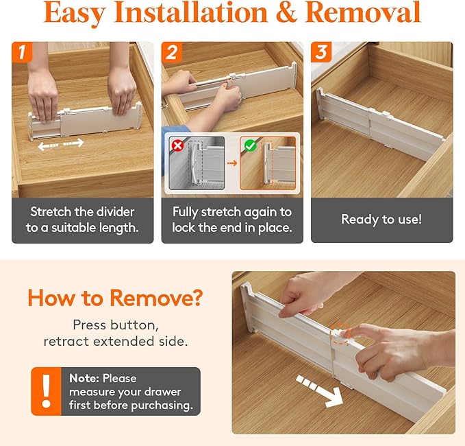 Lifewit 12 Pack Drawer Dividers 4" High, 10.5-16.5" Dresser Drawer Divider, Adjustable Drawer Organizers for Clothes, Plastic Drawers Separators for Dresser, Bedroom, Bathroom, Kitchen, Office-CubbioBaby