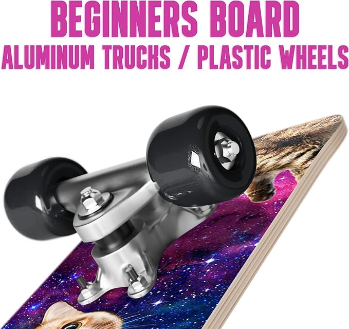 24 inch Rude Boyz Mini Cruiser Skateboard - Aluminium Trucks - Kids Skateboard Ages 5-8 Beginner - Skateboards for Kids-CubbioBaby