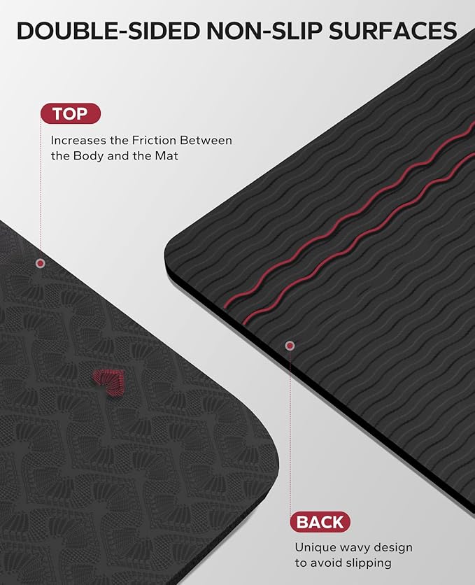 HAPBEAR Extra Large Yoga Mat - 72"x48"/78"x54", 1/4" & 1/3" Thick, Non-Slip, Durable, Eco-Friendly, Wide Exercise Mat for Home Workouts, Yoga, Pilates, Stretching, Meditation (Barefoot Exercise)-CubbioBaby