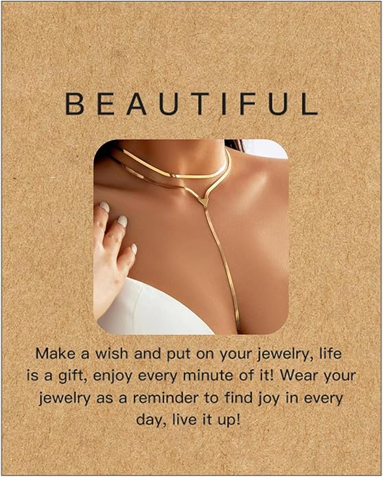 2Pcs Gold Long Snake Chain Y Drop Necklaces for Women Trendy Statement Layered Lariat Choker Necklace Y2K Formal Prom Party Jewelry Accessories Gift