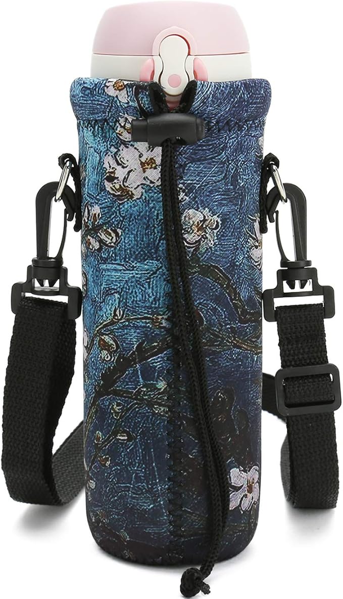 RICHEN Neoprene Water Bottle Carrier Bag with Adjustable Shoulder Strap,Insulated Water Bottle Cover for Stainless Steel/Glass/Plastic Bottles-CubbioBaby