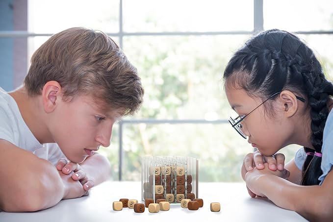 , a Unique 4 in A Row Game, 3D Strategy Board Game for Critical Thinking. The Classic Grid Game in a Sleek Acrylic Cube. Superbly Designed Wooden Cubes. Tactical Game Play for All Ages-CubbioBaby