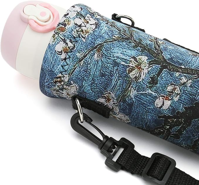 RICHEN Neoprene Water Bottle Carrier Bag with Adjustable Shoulder Strap,Insulated Water Bottle Cover for Stainless Steel/Glass/Plastic Bottles-CubbioBaby