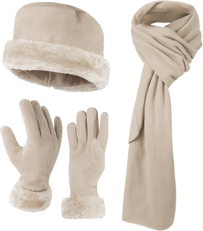 boxed-gifts Women's Warm Fleece Winter - Women's Hat and Glove Set + Hats Gloves Scarves for Women