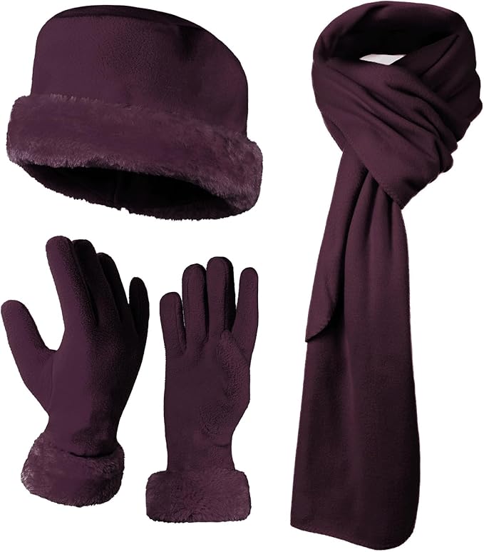 boxed-gifts Women's Warm Fleece Winter - Women's Hat and Glove Set + Hats Gloves Scarves for Women
