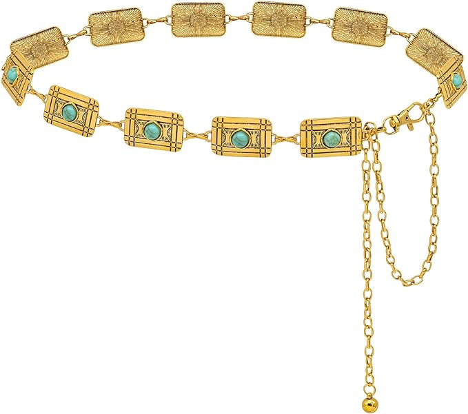 Waist Chain Belts Women Girls Metal Belly Link Adjustable Waist Belt for Jeans and Dress