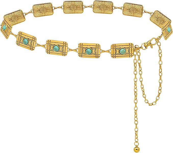 Waist Chain Belts Women Girls Metal Belly Link Adjustable Waist Belt for Jeans and Dress