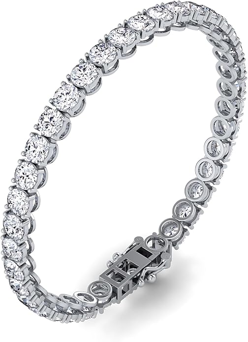 0.50-15 Carat Lab Grown Classic Diamond Tennis Bracelet 4 Prong Setting Luxury Collection (F-G Color, SI Clarity) Length- 7 Inch