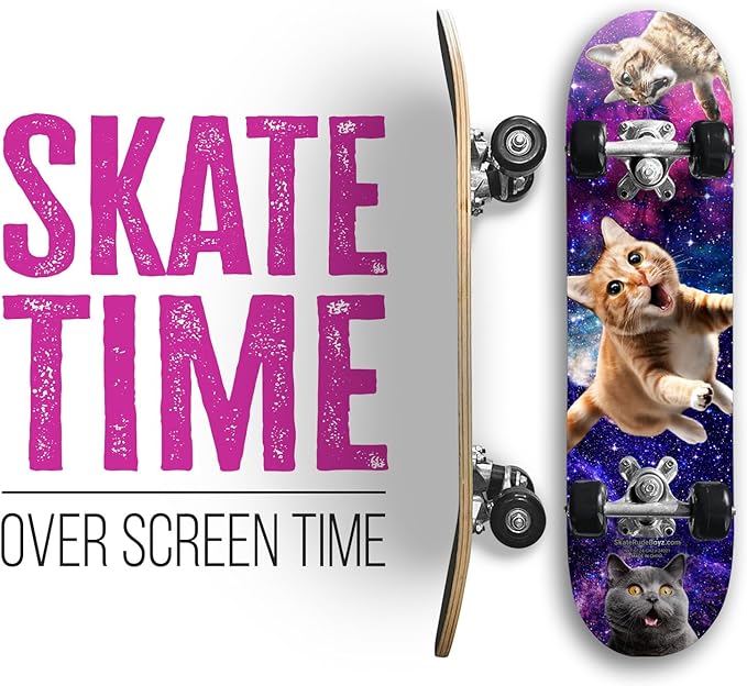 24 inch Rude Boyz Mini Cruiser Skateboard - Aluminium Trucks - Kids Skateboard Ages 5-8 Beginner - Skateboards for Kids-CubbioBaby