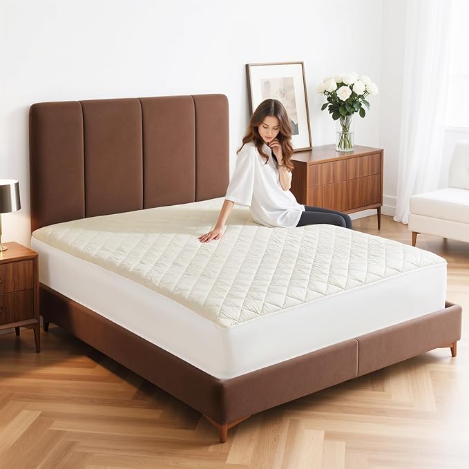 Lofe Organic Cotton King Mattress Protector - Top&Side 100% Waterproof Mattress Protectors, Breathable Organic Mattress Protector, Noiseless King Mattress Protectors Waterproof 80x76x17 in-CubbioBaby