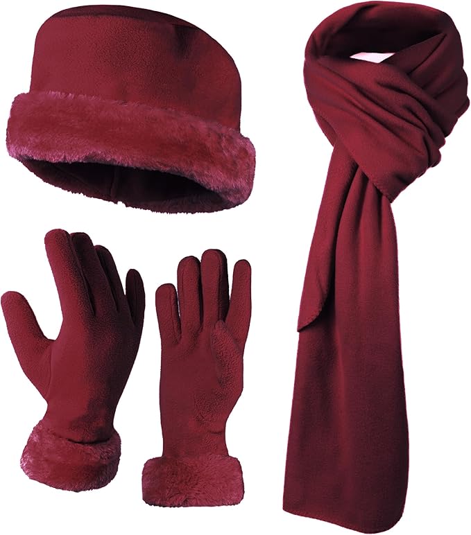 boxed-gifts Women's Warm Fleece Winter - Women's Hat and Glove Set + Hats Gloves Scarves for Women