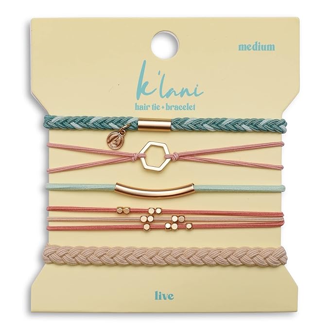 K'lani Hair Tie Bracelets for Women - Elastic Hair Bands That Double as Stylish Jewelry - Live - Small