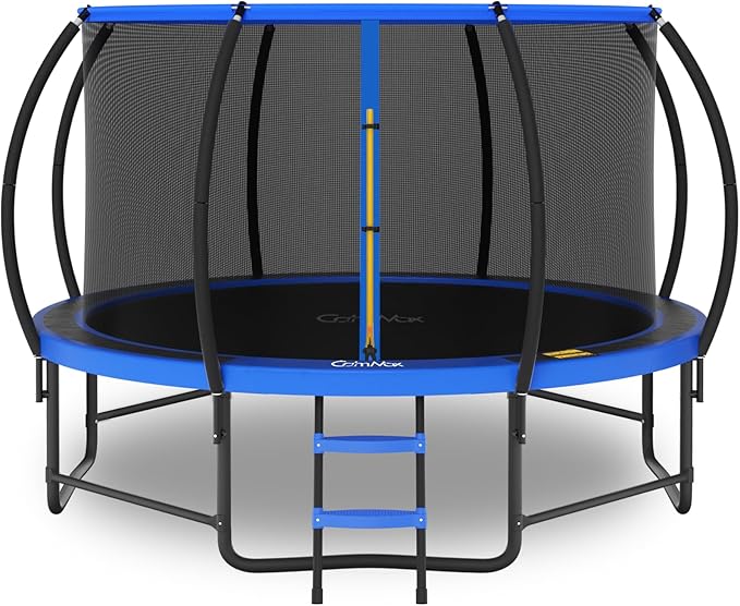 14FT 12FT 10FT 16FT Trampoline with Safety Enclosure, Anti-Rust Coating – ASTM Certified, Heavy-Duty Outdoor Trampoline with Ladder – for Kids & Adults-CubbioBaby