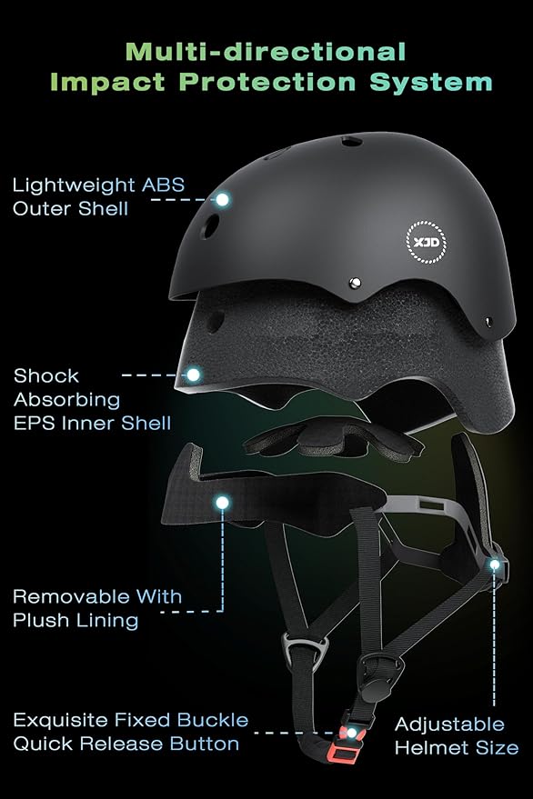 XJD Kids Bike Helmet,Multi-Sport Protective Gear Set for 3-5-8-14 Years Boys Girls with Knee and Elbow Pads Wrist Guards fit Roller Skates,Cycling,Skateboarding,Skating Scooter-CubbioBaby