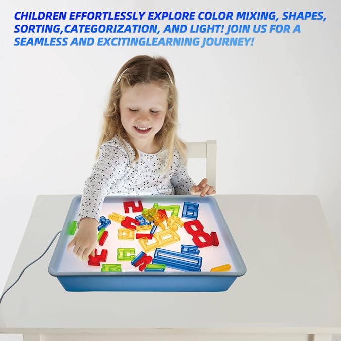 Light Table for Kids Manipulative | Sand Painting Light Box | Kids Light Table | Light Table Toys | Light Up Table for Kids | Sensory Light Table Accesories|3 Modes,10-Level Dimming16"(Pink)