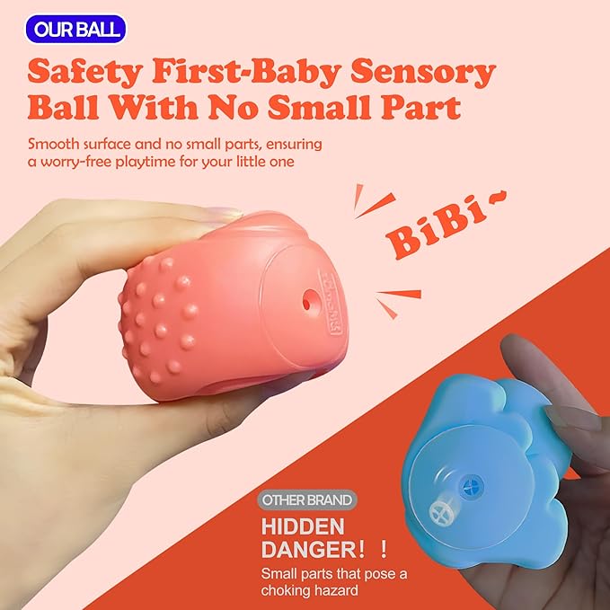 Sensory Balls for Baby, Soft Textured Multi Sensory Toys Montessori Toys for Babies Toddler Ball Toys Gift Set BPA Free Montessori Infant Baby Toys 6 to 12 Months-CubbioBaby