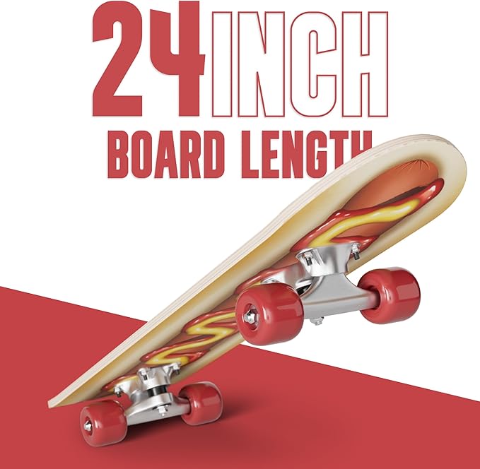 24 inch Rude Boyz Mini Cruiser Skateboard - Aluminium Trucks - Kids Skateboard Ages 5-8 Beginner - Skateboards for Kids-CubbioBaby