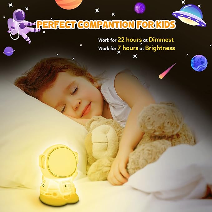 Astronaut Night Light for Kids Room Night Lamp Children Toddler Room Decor Silicone Baby Nursery Night Lights-CubbioBaby