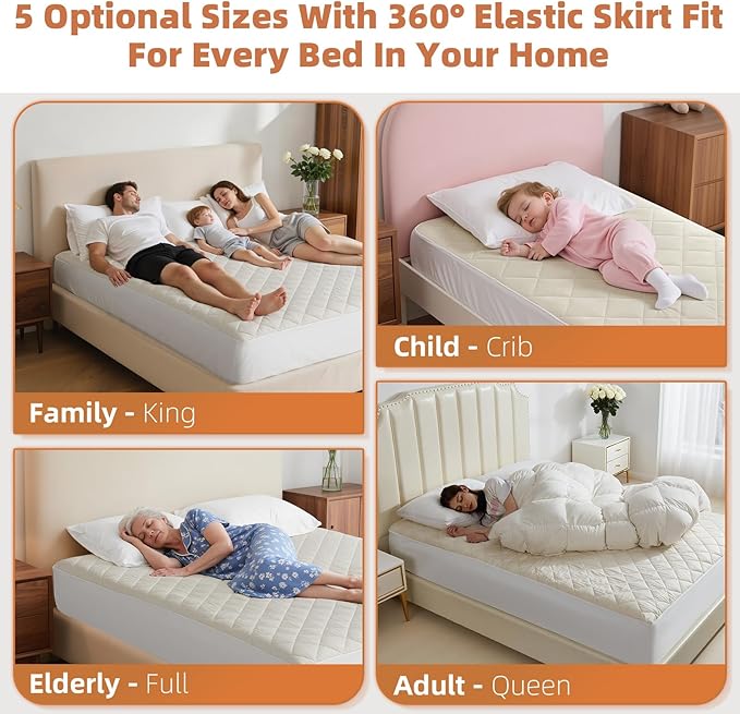 Lofe Organic Cotton King Mattress Protector - Top&Side 100% Waterproof Mattress Protectors, Breathable Organic Mattress Protector, Noiseless King Mattress Protectors Waterproof 80x76x17 in-CubbioBaby