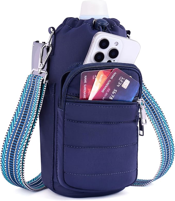 Water Bottle Bag 40 oz Crossbody Holder for Walking Hiking Insulated Carrier Purse with Adjustable Strap-CubbioBaby
