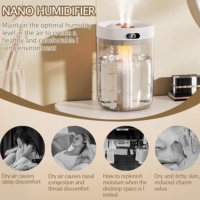 Humidifiers for Bedroom,Cool Mist Humidifiers Room Humidifier Colorful Breathing Light Silent Humidifier USB personal desktop humidifier, for baby bedroom travel office home-CubbioBaby