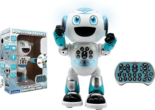 LEXiBOOK - Powerman Advance - Remote Control Robot, Interactive and Educational Toy for Children, Walks, Dances, Plays Music, Makes and Tells Stories, Educational quizzes, STEM programmable - ROB28EN