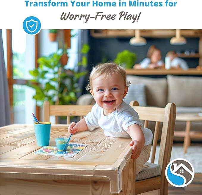 Furniture Corner & Edge Safety Bumpers, 16ft Edge Protector & 4 Clear Corner Protector Baby Proofing. Clear Corner Guards for Corner Table Protector for Kids. Cabinet Edge Protector & Corner Bumpers-CubbioBaby