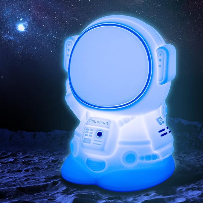 Astronaut Night Light for Kids Room Night Lamp Children Toddler Room Decor Silicone Baby Nursery Night Lights-CubbioBaby