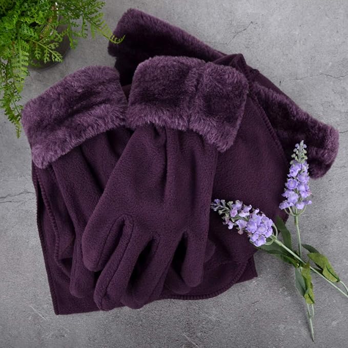 boxed-gifts Women's Warm Fleece Winter - Women's Hat and Glove Set + Hats Gloves Scarves for Women