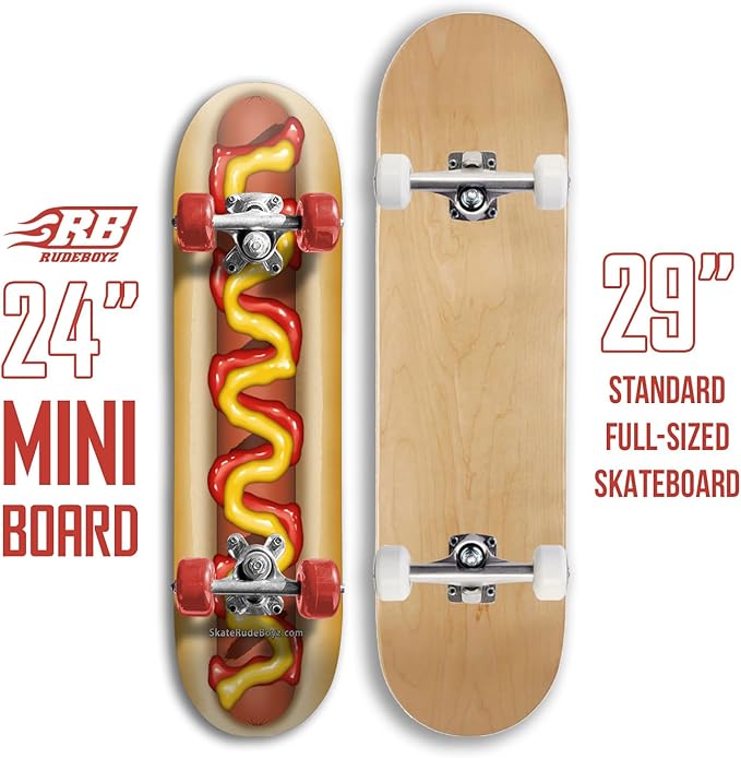 24 inch Rude Boyz Mini Cruiser Skateboard - Aluminium Trucks - Kids Skateboard Ages 5-8 Beginner - Skateboards for Kids-CubbioBaby