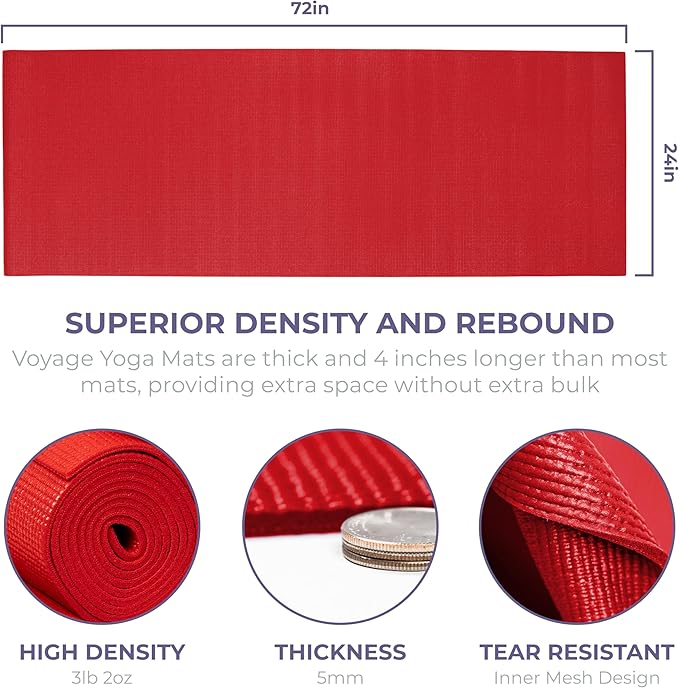 Sunshine Yoga Voyage Yoga Mat, 10 Pack, 72" x 24" Professional Studio and Gym Bulk Yoga Mats, 5mm Thick, Durable, Anti-Tear, Non Slip Fitness and Exercise Mats-CubbioBaby