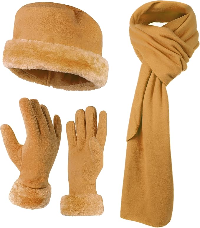 boxed-gifts Women's Warm Fleece Winter - Women's Hat and Glove Set + Hats Gloves Scarves for Women