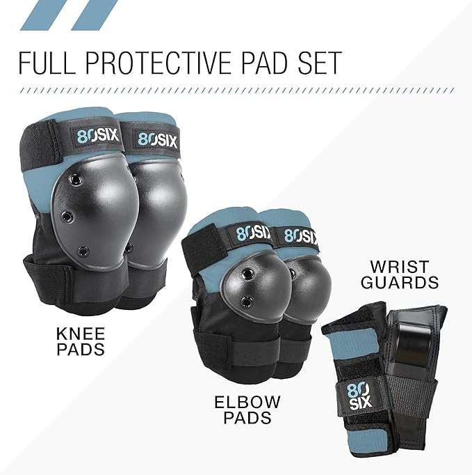 80Six Kids Multi-Sport Pad Set with Wristguards, Elbow Pads, and Knee Pads, Designed by Industry Leading Brand Triple 8-CubbioBaby