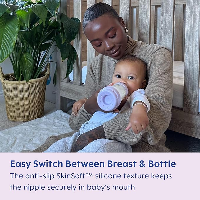 MAM Easy Start Anti-Colic Baby Bottles, Extra Slow Flow, Breastfeeding-Like Silicone Nipple Bottle, Reduces Colic, Gas, & Reflux, Easy-to-Clean, BPA-Free, Vented Baby Bottles for Newborns, 0-3 Months-CubbioBaby