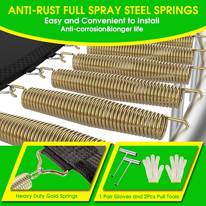 SKYUP Tranpoline 1500LBS 16 15 14 12 10 8 FT Tranpoline for 7-10 Kids and Adults, Windproof Outdoor Tranpoline with Enclosure Net, Basketball Hoop, Easy to Install & Last Long - ASTM Approved-CubbioBaby