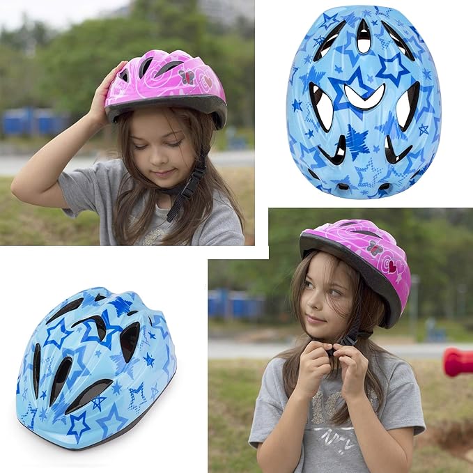Kid Bicycle Helmets, LX LERMX Kids Bike Helmet Ages 3-5/5-14 Adjustable from Toddler to Youth Size, Durable Kids Bike Helmet with Fun Designs for Boys and Girls-CubbioBaby