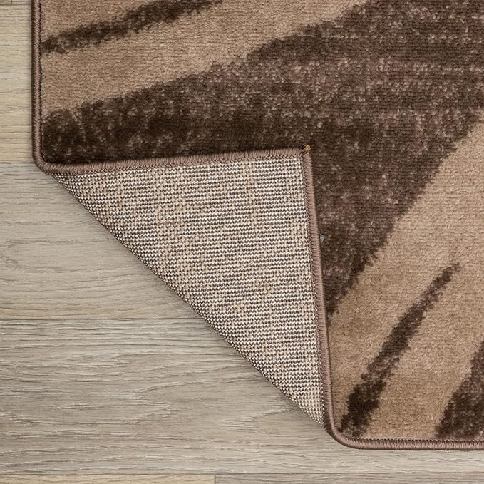 Rugshop Modern Wavy Circles Design Area Rug 5' 3" x 7' 3" Brown-CubbioBaby