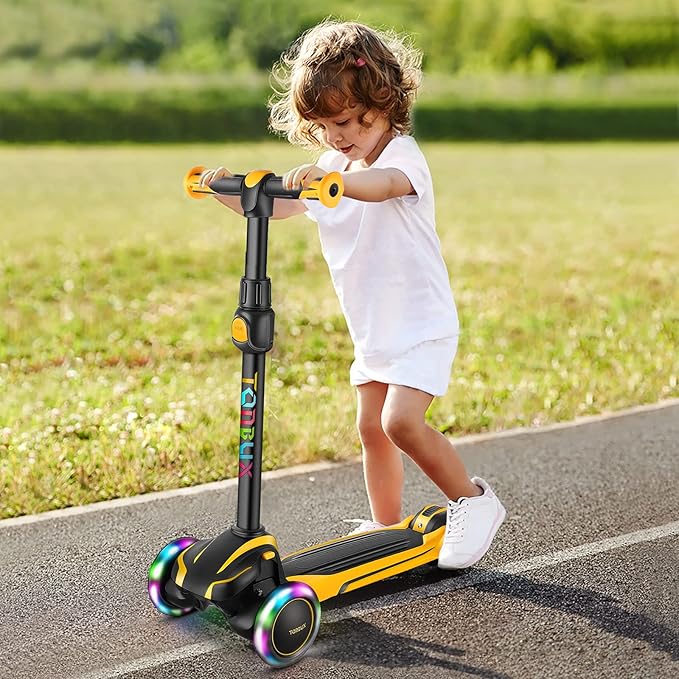 TONBUX Kids Scooter for Age 3-12, Toddler Scooter with 4 Adjustable Heights, Light Up 3-Wheels Scooter, Shock Absorption Design, Lean to Steer, Balance Training Scooter for Kids-CubbioBaby