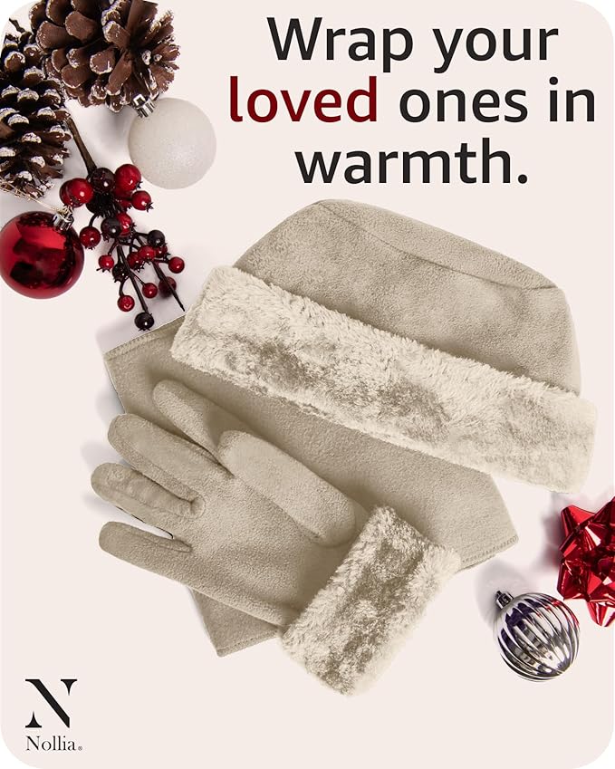 boxed-gifts Women's Warm Fleece Winter - Women's Hat and Glove Set + Hats Gloves Scarves for Women