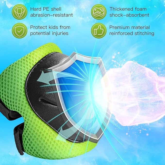 Toddler/Kids Bike Helmet Set for Boys Girls 3D Adjustable Kids Helmet Protective Gear Set Knee Elbow Wrist Pads and Multi-Sports Skateboard Scooter Cycling Roller Balance Bike-CubbioBaby