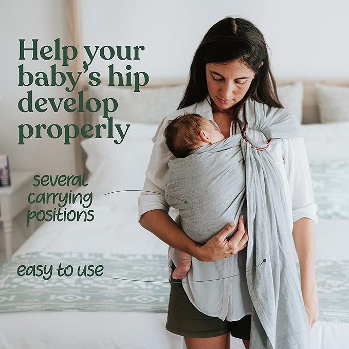 Nalakai Luxury Ring Sling Baby Carrier, Soft Linen Blend Baby Sling, Baby Wrap, Wear Your Little One Close to Your Heart, Comfort, Style-CubbioBaby